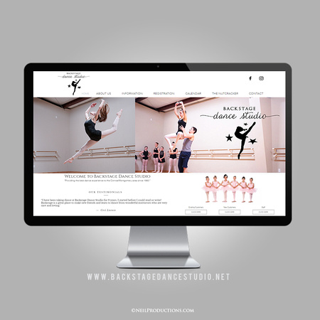 Backstage Dance Studio - website portfolio